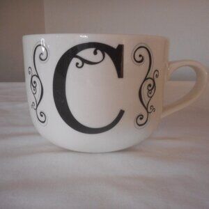 Letter C Mug Coffee Tea Drinkware Black / White